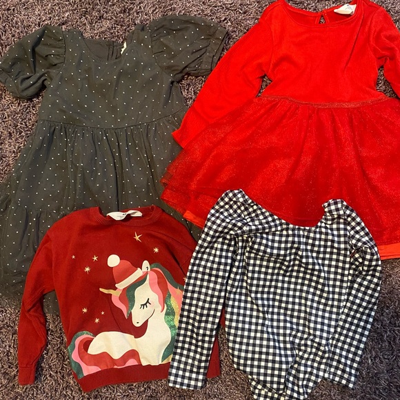Holiday Christmas dresses and tops 3T 4T H&M - Picture 1 of 1